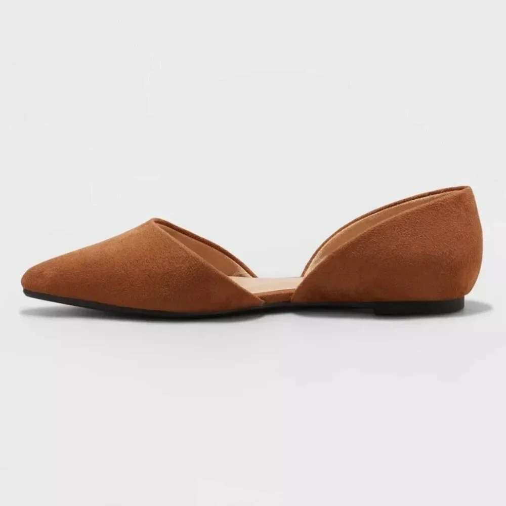 A New Day NWT SZ7 Julie Ballet Flats Cognac Closet Staple Academia Timeless Chic